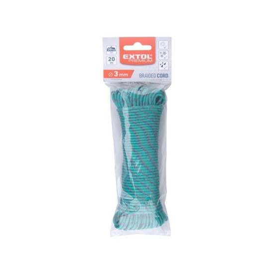 Pletená polypropylénová šnúra, ⌀3mm x 20m EXTOL PREMIUM Pletená polypropylénová šnúra, ⌀3mm x 20m EXTOL PREMIUM