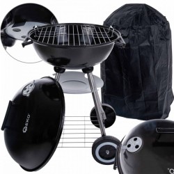 Gril na drevené uhlie, rošt ø41cm, s pokrievkou a krytom GEKO