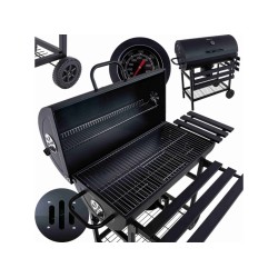 Gril na drevené uhlie, s roštom 70x35cm, teplomer, veko a police GEKO Gril na drevené uhlie, s roštom 70x35cm, teplomer, veko a police GEKO