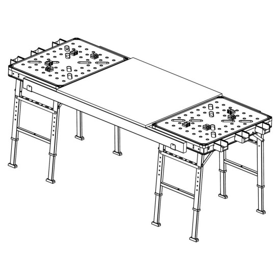 Skladací pracovný stôl, 850x600mm, výška 73,5-88,5cm FORTUM