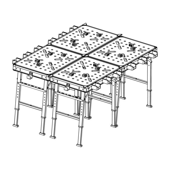 Skladací pracovný stôl, 850x600mm, výška 73,5-88,5cm FORTUM
