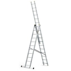 Hliníkový rebrík 3x11 PRO, 3-dielny DRABEST