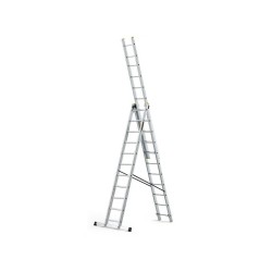 Hliníkový rebrík 3x11 PRO, 3-dielny DRABEST