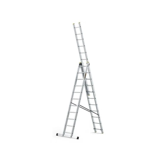 Hliníkový rebrík 3x11 PRO, 3-dielny DRABEST