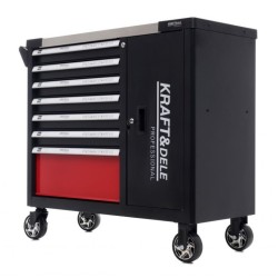 Pojízdný dílenský vozík se sadou nářadí 299ks, 7 polic KRAFT&DELE