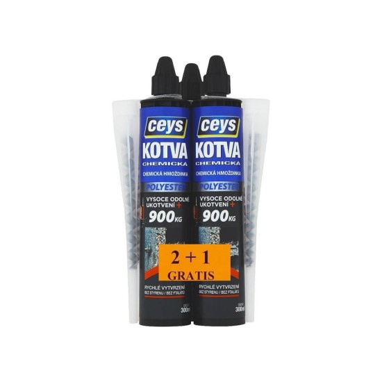 Chemická kotva polyester 300ml CEYS 2+1 GRATIS Chemická kotva polyester 300ml CEYS 2+1 GRATIS
