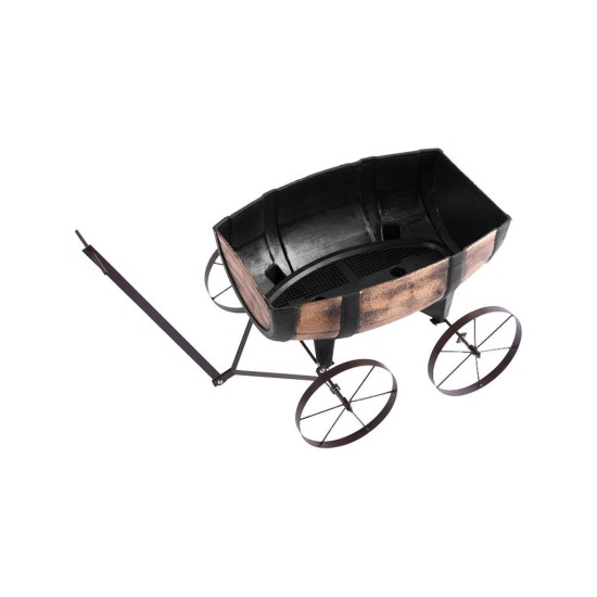 Kvetináč Woodeff Whisky Barrel Wagon, 41,5x29x19cm
