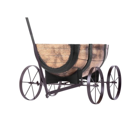 Kvetináč Woodeff Whisky Barrel Wagon, 41,5x29x19cm