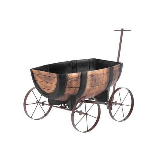 Kvetináč Woodeff Whisky Barrel Wagon, 41,5x29x19cm