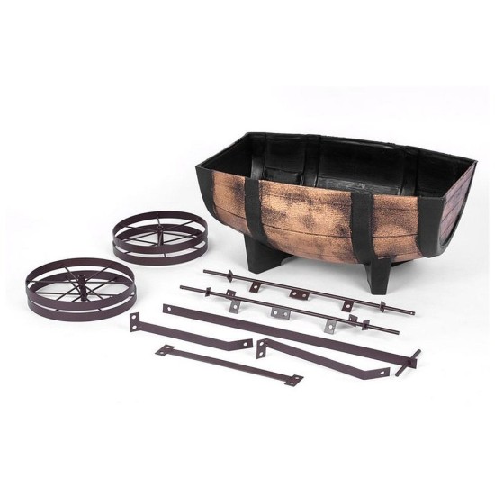 Kvetináč Woodeff Whisky Barrel Wagon, 41,5x29x19cm