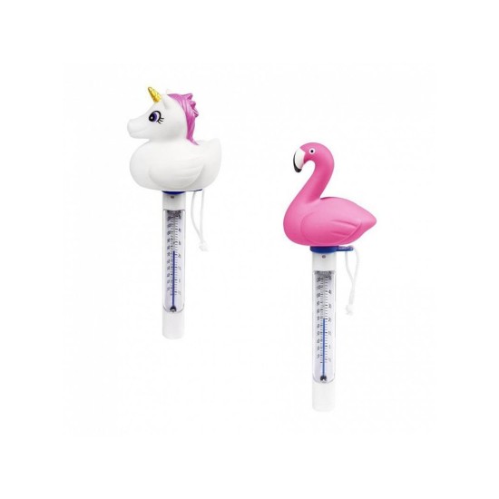 Bazénový teplomer STREND PRO, jednorožec/plameniak