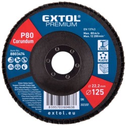 Hliníkový hliníkový lamelový kotúč, 125 mm, P80 EXTOL PREMIUM Hliníkový hliníkový lamelový kotúč, 125 mm, P80 EXTOL PREMIUM