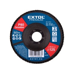 Hliníkový hliníkový lamelový kotúč, 125 mm, P80 EXTOL PREMIUM