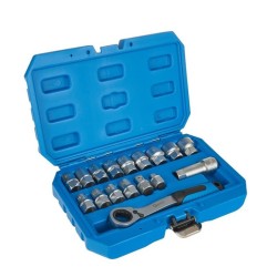 Gola sada s račňou, hlava s profilom Gear Lock 10-24mm, sada 17ks GEKO Gola sada s račňou, hlava s profilom Gear Lock 10-24mm, sada 17ks GEKO