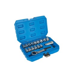 Gola sada s račňou, hlava s profilom Gear Lock 10-24mm, sada 17ks GEKO