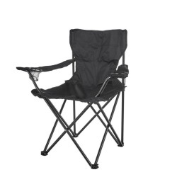 Skladacia kempingová stolička, čierna KELTIN