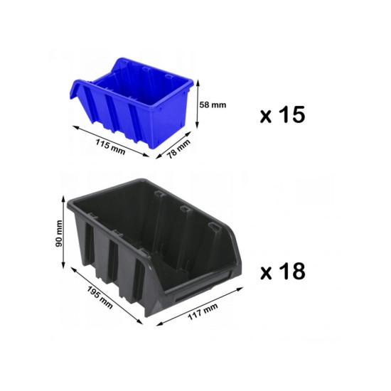 Závesný organizér/držiak 115x78cm, sada 74ks MAR-POL