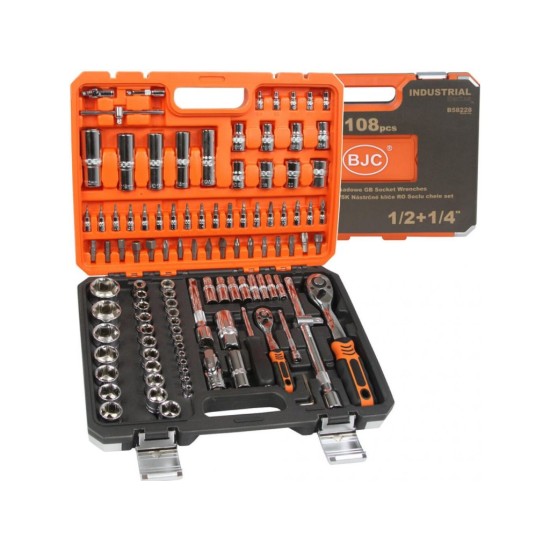 Sada nástrčných súprav 108ks, 1/4", 1/2" BJC Sada nástrčných súprav 108ks, 1/4", 1/2" BJC