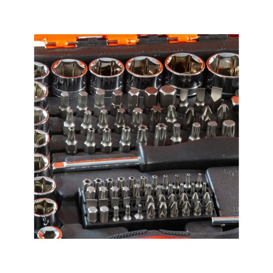 Sada nástrčných súprav 216ks, 1/2", 3/8", 1/4" BJC