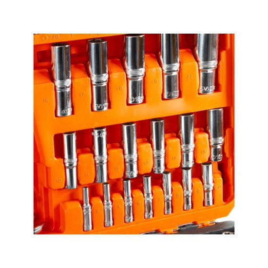 Sada nástrčných súprav 216ks, 1/2", 3/8", 1/4" BJC