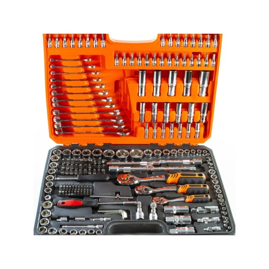 Sada nástrčných súprav 216ks, 1/2", 3/8", 1/4" BJC