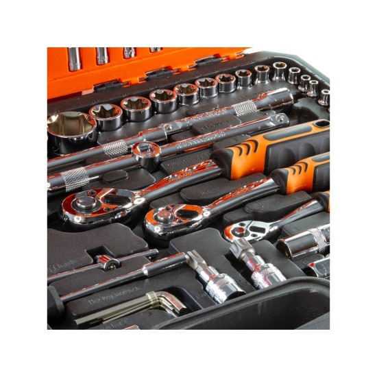 Sada nástrčných súprav 216ks, 1/2", 3/8", 1/4" BJC