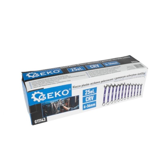 Kľúče 6 - 36 mm, s pogumovanou rukoväťou, sada 25 ks GEKO Kľúče 6 - 36 mm, s pogumovanou rukoväťou, sada 25 ks GEKO