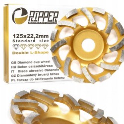 Diamantový brúsny kotúč na betón 125 mm, 22,2 mm DOUBLE-L RIPPER Diamantový brúsny kotúč na betón 125 mm, 22,2 mm DOUBLE-L RIPPER