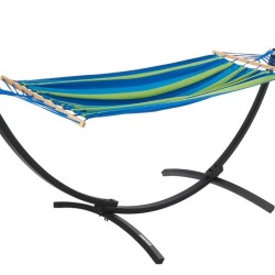 Záhradná hojdacia sieť s kovovým stojanom a dreveným stabilizátorom, 200 x 100 cm, 200 kg KELTIN Záhradná hojdacia sieť s kovovým stojanom a dreveným stabilizátorom, 200 x 100 cm, 200 kg KELTIN