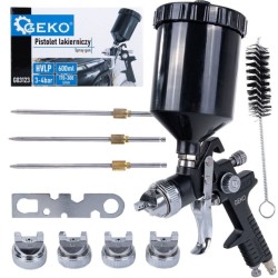 Striekacia pištoľ HVLP s nádobou 0,6 l, trysky 4 ks GEKO