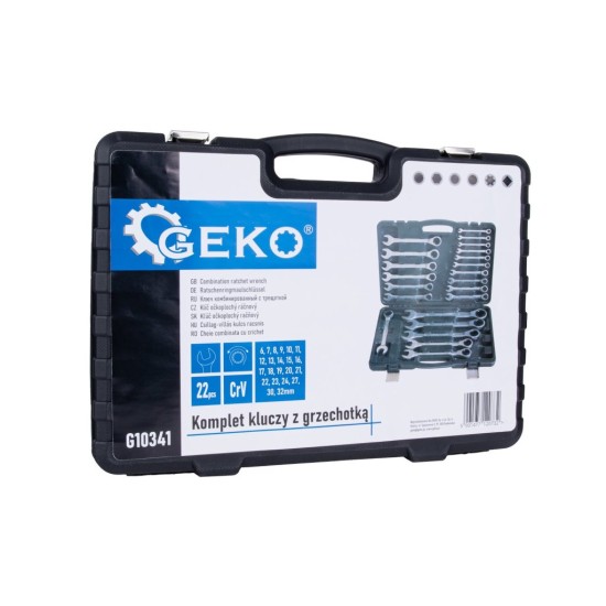 Račňové kľúče 6 - 32 mm, sada 22 ks GEKO