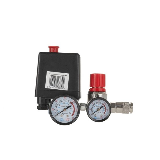 Tlakový spínač pre kompresor 230 V, 2x tlakomer MAR-POL