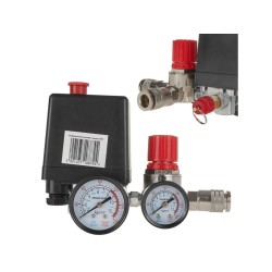 Tlakový spínač pre kompresor 230 V, 2x tlakomer MAR-POL