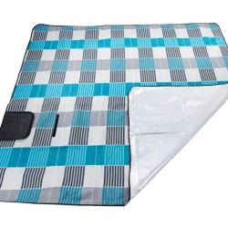 Pikniková, plážová deka s izolací 200×200 cm, šedomodrá - KELTIN