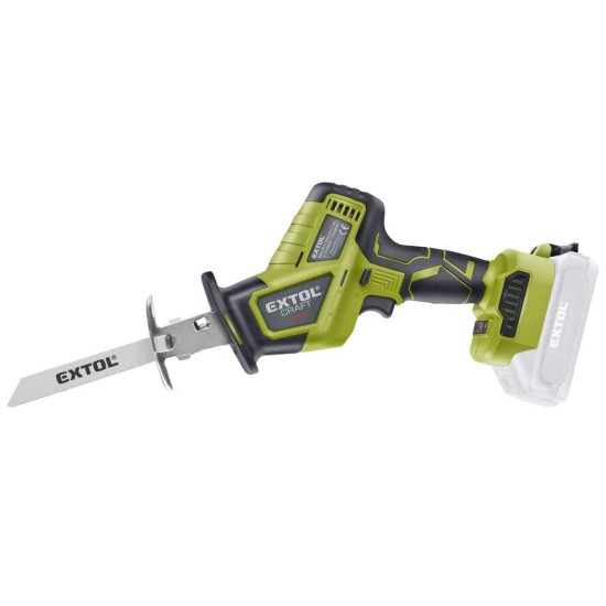 Jednoručná akumulátorová priamočiara píla, 20 V Li-ion, BRUSHLESS, bez akumulátora a nabíjačky EXTOL CRAFT