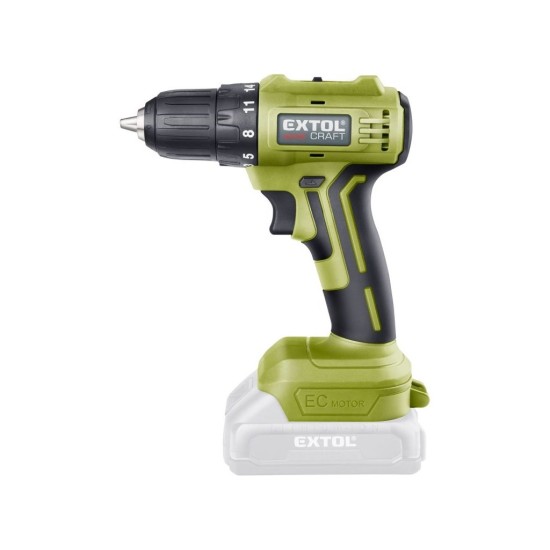 Akumulátorový vŕtací skrutkovač, 20 V Li-ion, BRUSHLESS, bez akumulátora a nabíjačky EXTOL CRAFT
