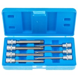 Nástrčné hlavice TORX 3/8", rozmery T25 - T60, predĺžené 110 mm, sada 7 ks SATRA