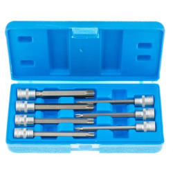 Nástrčné hlavice TORX 3/8", rozmery T25 - T60, predĺžené 110 mm, sada 7 ks SATRA