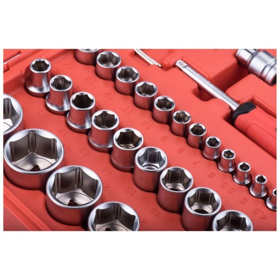 Nástrčné hlavice, 1/4", 1/2", CrV/S2, sada 94 ks EXTOL PREMIUM