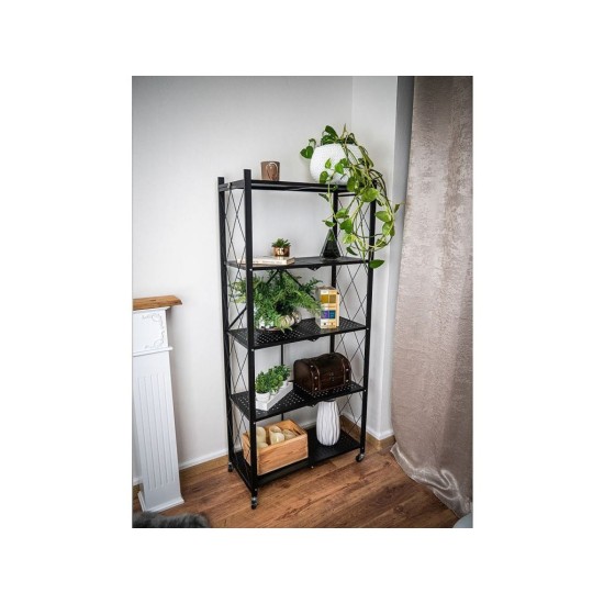 Regály RAW5T polica, kovová, na kolieskach, 4 police, 1630 x 720 x 340 mm, 250 kg