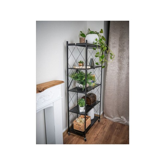 Regály RAW5T polica, kovová, na kolieskach, 4 police, 1630 x 720 x 340 mm, 250 kg