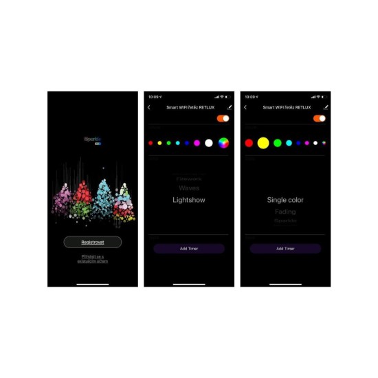 Inteligentná WiFi retiazka RXL 379, farebná, mikroježko, s efektmi, 120 LED RETLUX Inteligentná WiFi retiazka RXL 379, farebná, mikroježko, s efektmi, 120 LED RETLUX