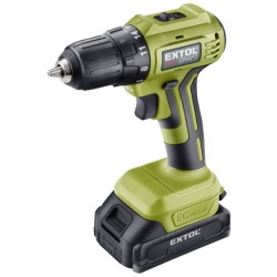 BEZUHLÍKOVÝ akumulátorový vŕtací skrutkovač, 20 V Li-ion, 2×2 Ah EXTOL CRAFT