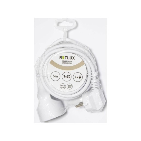 Predlžovací kábel RPC 43, 5 m, 1 zásuvka, 3 x 1,0 mm² RETLUX
