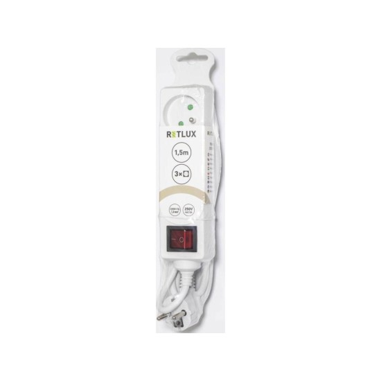Predlžovací kábel RPC 18, 1,5 m, 3 zásuvky, 3 x 1,0 mm² WS RETLUX Predlžovací kábel RPC 18, 1,5 m, 3 zásuvky, 3 x 1,0 mm² WS RETLUX