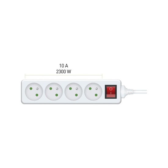 Predlžovací kábel RPC 25, 3 m, 4 zásuvky, 3 x 1,0 mm² WS RETLUX Predlžovací kábel RPC 25, 3 m, 4 zásuvky, 3 x 1,0 mm² WS RETLUX