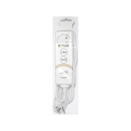 Predlžovací kábel RPC 01, 1,5 m, 3 zásuvky, 3 x 1,0 mm² RETLUX Predlžovací kábel RPC 01, 1,5 m, 3 zásuvky, 3 x 1,0 mm² RETLUX