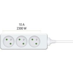 Predlžovací kábel RPC 05, 7 m, 3 zásuvky, 3 x 1,0 mm² RETLUX Predlžovací kábel RPC 05, 7 m, 3 zásuvky, 3 x 1,0 mm² RETLUX