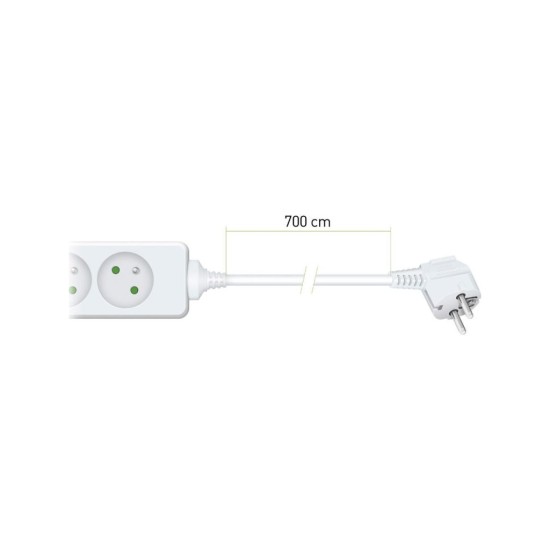 Predlžovací kábel RPC 05, 7 m, 3 zásuvky, 3 x 1,0 mm² RETLUX Predlžovací kábel RPC 05, 7 m, 3 zásuvky, 3 x 1,0 mm² RETLUX