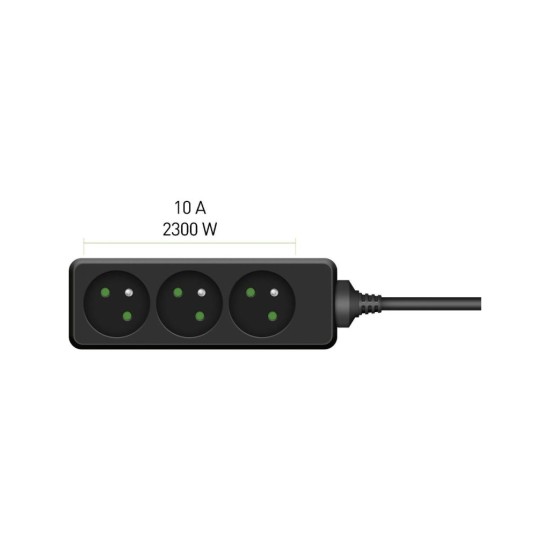Prodlužovací přívod RPC 03B, 3 m, 3 zásuvky, 3 x 1,0 mm²  RETLUX